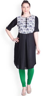  Lyra Crocodile Green Free Size Churidar Leggings 2