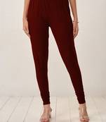  Lyra Medium Maroon Free Size Churidar Leggings