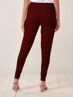  Lyra Medium Maroon Free Size Churidar Leggings 2