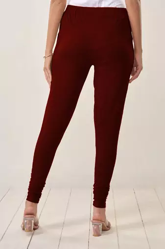  Lyra Medium Maroon Free Size Churidar Leggings