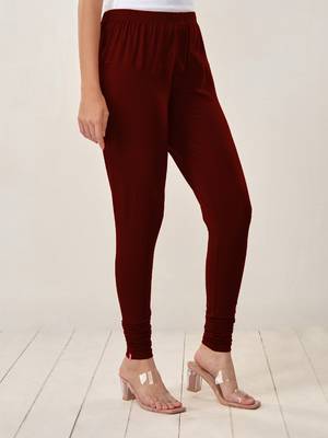  Lyra Medium Maroon Free Size Churidar Leggings 3