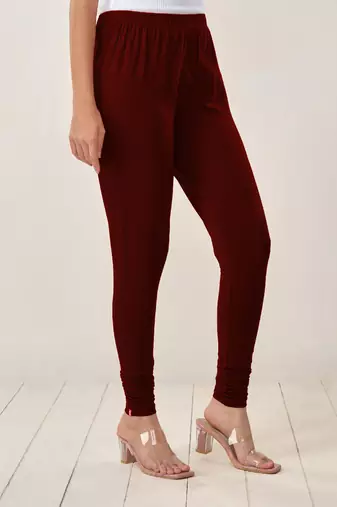  Lyra Medium Maroon Free Size Churidar Leggings
