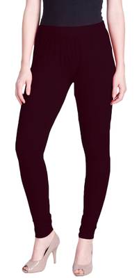  Lyra Burgundy Free Size Churidar Leggings 1