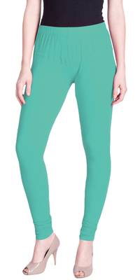  Lyra Aqua Green Free Size Churidar Leggings 1