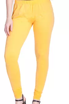  Lyra Pastel Yellow Free Size Churidar Leggings