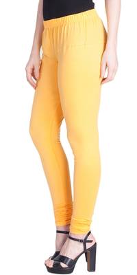  Lyra Pastel Yellow Free Size Churidar Leggings 3