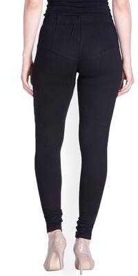  Lyra Black Free Size Churidar Leggings 4