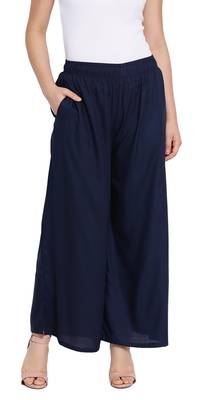  Lyra Navy Blue Free Size Palazzo 1