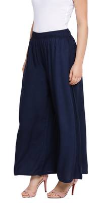  Lyra Navy Blue Free Size Palazzo 3