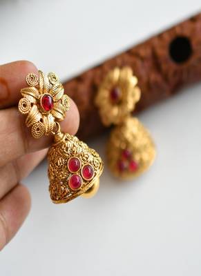 Antique nagaas kemp Lakshmi necklace set dj07818 2