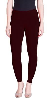  Lyra Deep Maroon Free Size Ankle Leggings 1