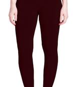  Lyra Deep Maroon Free Size Ankle Leggings