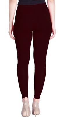  Lyra Deep Maroon Free Size Ankle Leggings 4