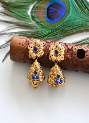 Antique Nagaas blue Lakshmi necklace set dj07821 2