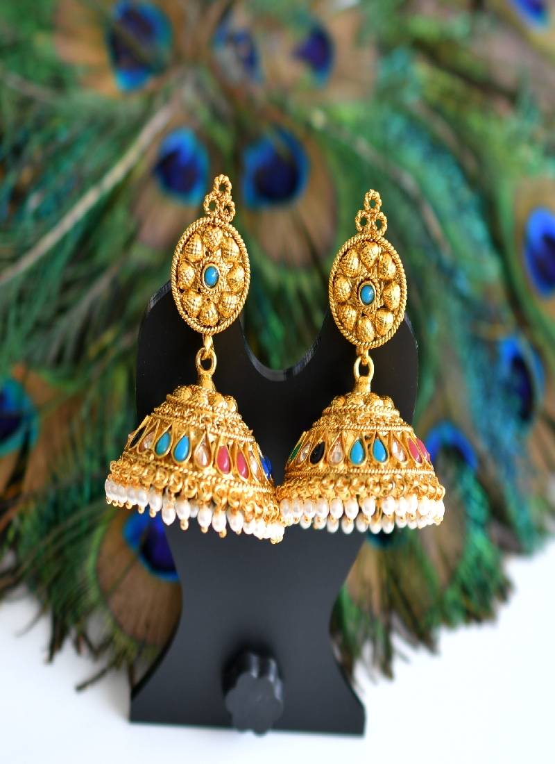 Antique multi colour Jhumkka dj07782