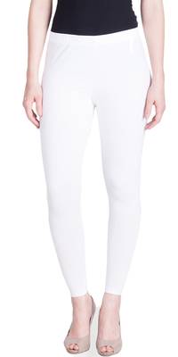  Lyra White Free Size Ankle Leggings 1