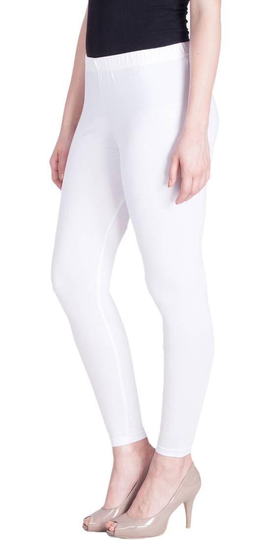  Lyra White Free Size Ankle Leggings