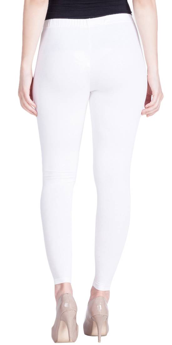  Lyra White Free Size Ankle Leggings