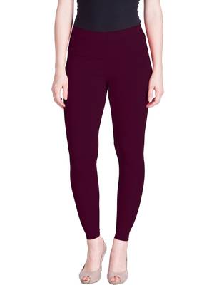  Lyra Dark Violet Free Size Ankle Leggings 1