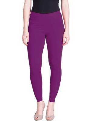  Lyra Pure Purple Free Size Ankle Leggings 1