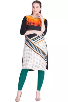  Lyra Peacock Free Size Ankle Leggings