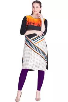  Lyra Brinjal Free Size Ankle Leggings