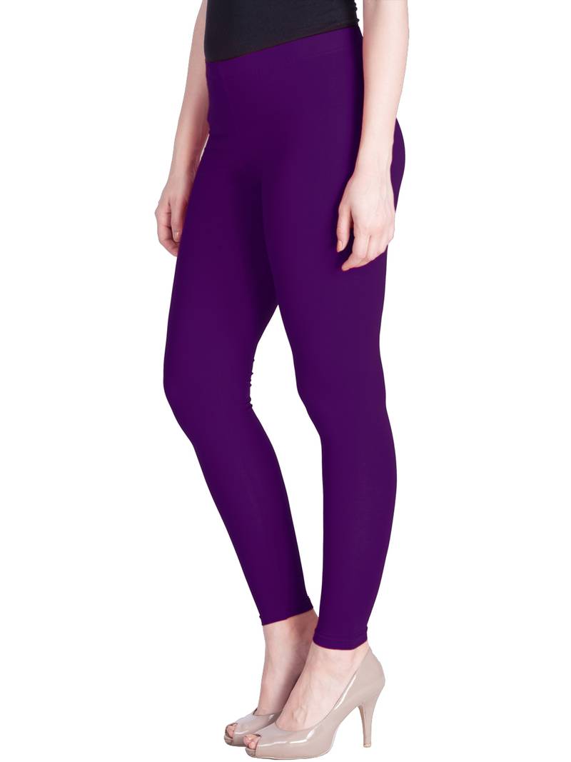  Lyra Brinjal Free Size Ankle Leggings
