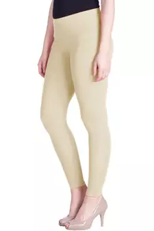  Lyra Cream Free Size Ankle Leggings