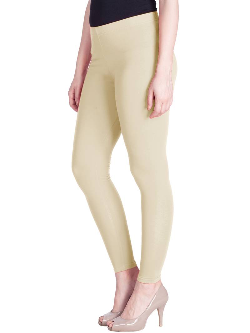  Lyra Cream Free Size Ankle Leggings