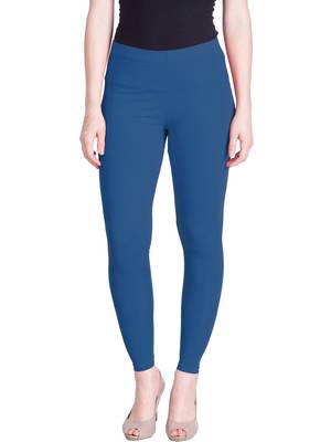 Lyra Denim Blue Free Size Ankle Leggings 1
