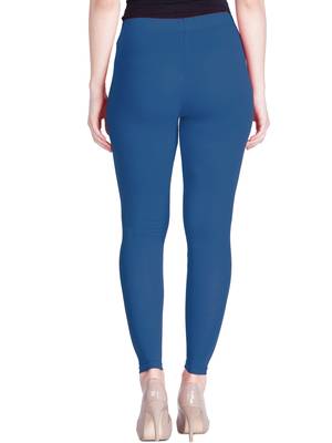  Lyra Denim Blue Free Size Ankle Leggings 4