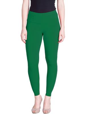  Lyra Forest Green Free Size Ankle Leggings 1