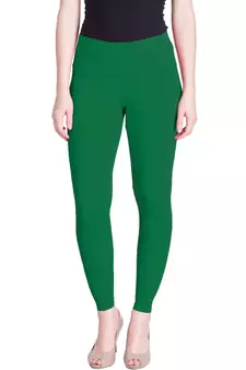  Lyra Forest Green Free Size Ankle Leggings