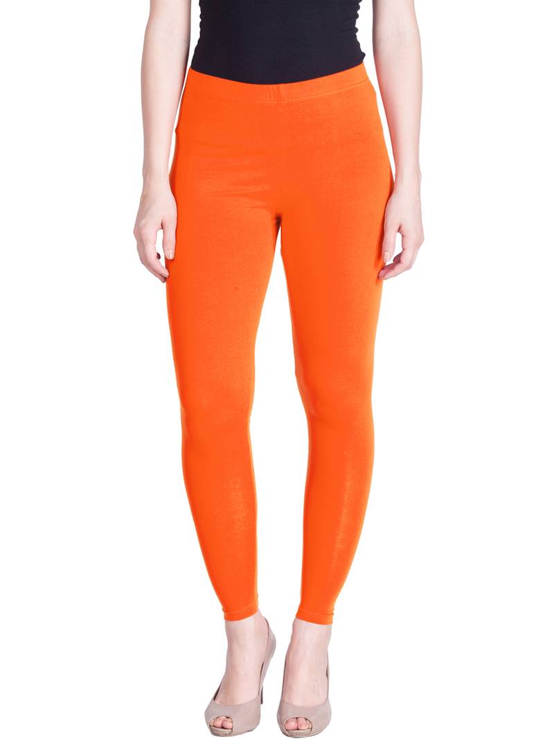 Lux Lyra Neon Orange Free Size Ankle Leggings