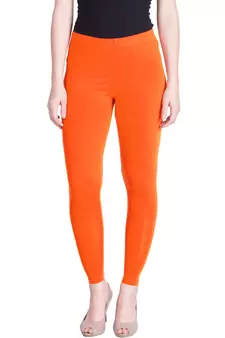 Lux Lyra Neon Orange Free Size Ankle Leggings