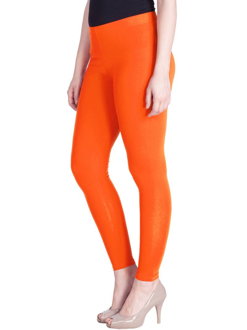 Lux Lyra Neon Orange Free Size Ankle Leggings