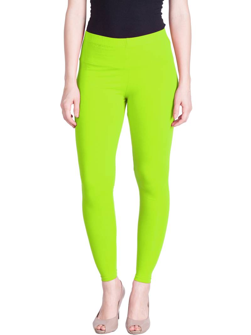 Lux Lyra Neon Green Free Size Ankle Leggings
