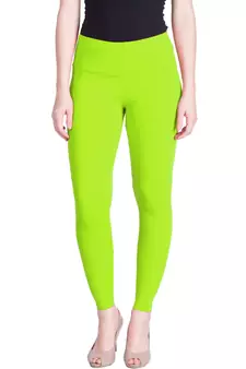 Lux Lyra Neon Green Free Size Ankle Leggings