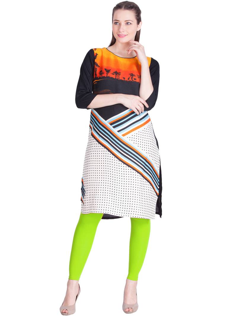 Lux Lyra Neon Green Free Size Ankle Leggings