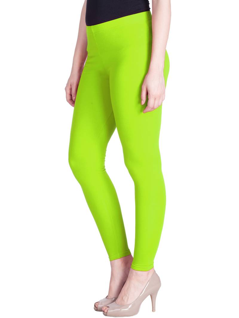Lux Lyra Neon Green Free Size Ankle Leggings