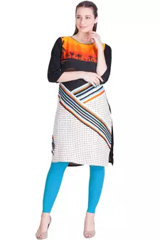  Lyra Blue Sapphire Free Size Ankle Leggings