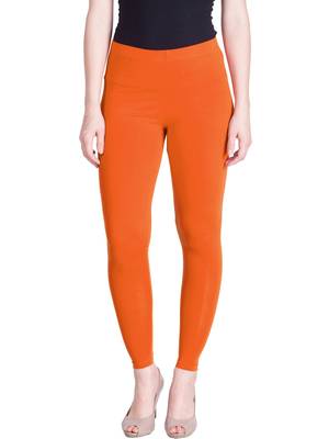  Lyra Carrot Orange Free Size Ankle Leggings 1