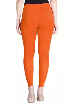  Lyra Carrot Orange Free Size Ankle Leggings