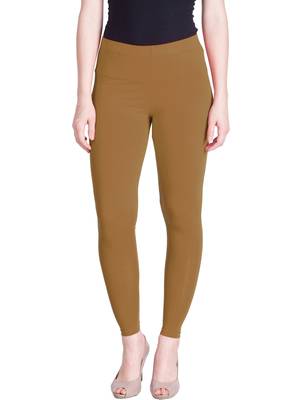  Lyra Tan Brown Free Size Ankle Leggings 1