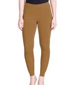  Lyra Tan Brown Free Size Ankle Leggings