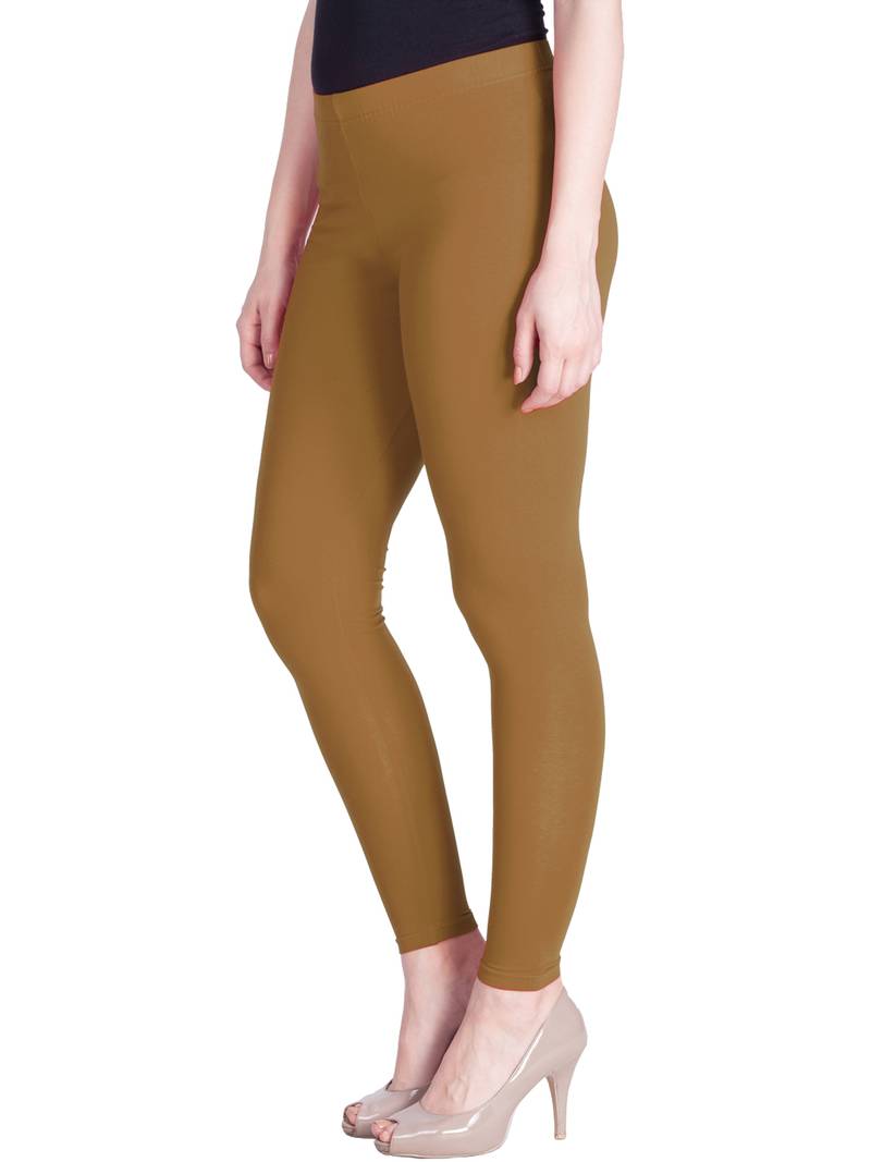  Lyra Tan Brown Free Size Ankle Leggings