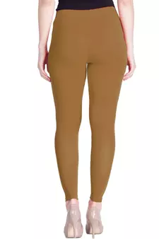  Lyra Tan Brown Free Size Ankle Leggings
