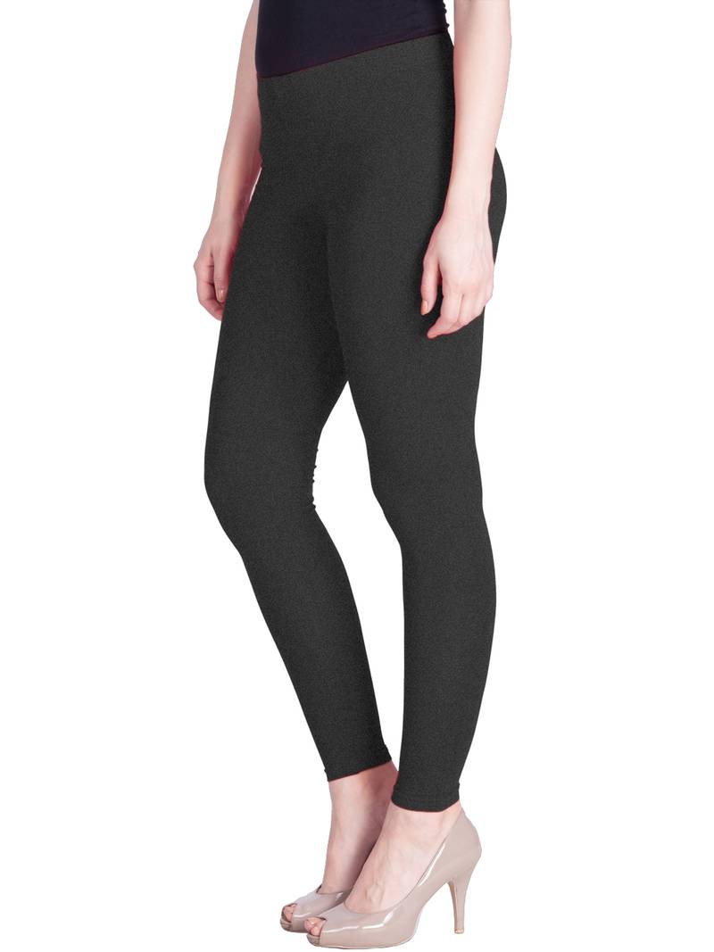 Lux Lyra Black Melange Free Size Ankle Leggings