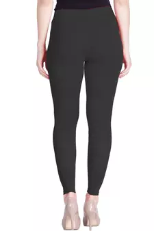 Lux Lyra Black Melange Free Size Ankle Leggings