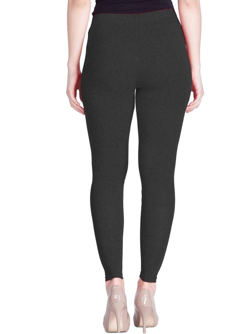 Lux Lyra Black Melange Free Size Ankle Leggings